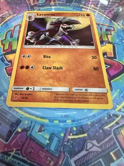 Pokemon Lycanroc 30/30 Holo Foil Sun & Moon Trainer Kit TCG Promo NM/MT Card - Image 3