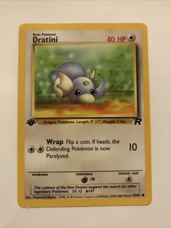 Pokemon TCG 1st Edition Team Rocket Dratini 53/82 Common WOTC Card - Image 1