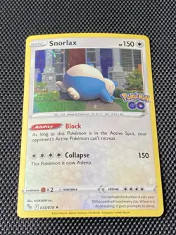 Snorlax - (Galaxy Swirl Holo) 055/078 Pokemon GO Card NM - Image 1