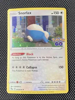 Snorlax - (Galaxy Swirl Holo) 055/078 Pokemon GO Card NM - Image 2