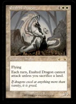 Exalted Dragon LP Light Play Exodus MTG [6253] - Image 1