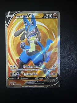 Pokemon Lucario V SWSH213 Promo Full Art Holo Basic HP210 Crushing Punch - Image 1