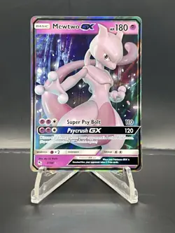 Pokemon Mewtwo GX TCG Full Art Ultra Rare Holo Card 31/68 Hidden Fates - Image 1