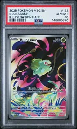 BULBASAUR #133/132 PSA 10 • 2025 Pokemon Full Art IR Mega Evolution GEM MINT - Image 1