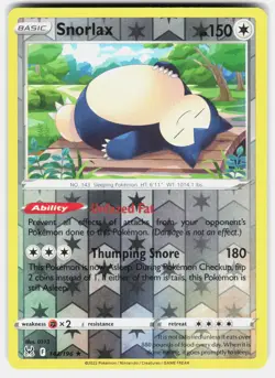 Snorlax 143/196 Holo Rare Lost Origin Pokemon Reverse Holo Lightly Played - Image 2