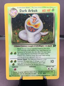 Pokemon TCG Dark Arbok Team Rocket 19/82 Holo Rare 2000 VTG WOTC Year Error - Image 1