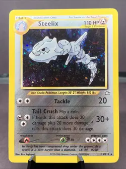Pokemon TCG Steelix 15/111 Holo Rare Neo Genesis Unlimited Holo WOTC VTG 2000 - Image 1