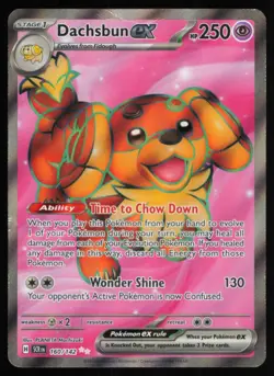 2024 STELLAR CROWN SCARLET VIOLET DACHSBUN EX HP DMG HOLO #160 - Image 1