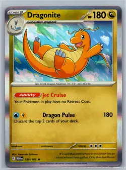 Dragonite 149/165 R 151 Holo NM Pokemon - Image 1
