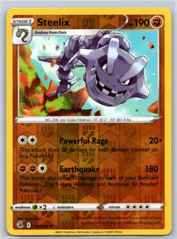 Steelix 139/264 Holo R Fusion Strike Reverse Holo NM Pokemon - Image 1
