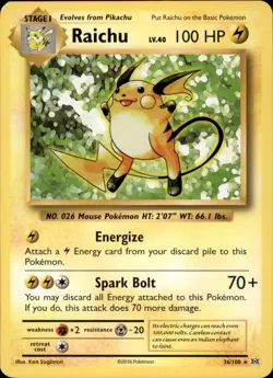 Raichu - 36/108 (XY Evolutions) 036/108 Normal - Pokemon Deck Exclusives - Image 1