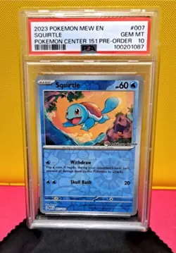 PSA 10 Squirtle 007/165 151 Pokemon Center Stamped Promo Pokemon Card - Gem Mint - Image 1