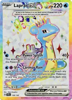 Lapras ex - 158/142 - Full Art Ultra Rare NM, English Pokemon Stellar Crown - Image 1