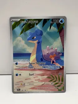 Pokemon TCG Misty's Lapras Illustration Rare Holo 194/182 Sv10 110 HP - Image 1