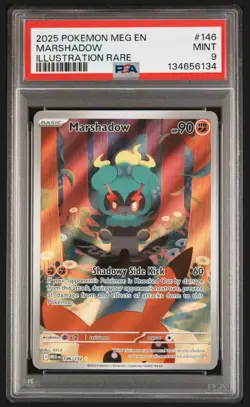2025 POKEMON MEG EN-MEGA EVOLUTION ILLUSTRATION RARE #146 MARSHADOW PSA 9 - Image 1