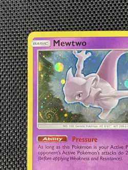 Mewtwo SM77 Galaxy Swirl Holo Black Star Promo Pokemon LP - Image 2
