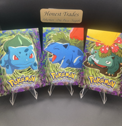 Pokemon TOPPS Blue Label Bulbasaur Ivysaur Venusaur E1 E2 E3 of 12 Non-Holo LP - Image 1