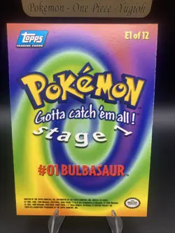 Pokemon TOPPS Blue Label Bulbasaur Ivysaur Venusaur E1 E2 E3 of 12 Non-Holo LP - Image 3