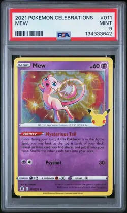 2021 Pokemon Celebrations #011 Mew PSA 9 - Image 1
