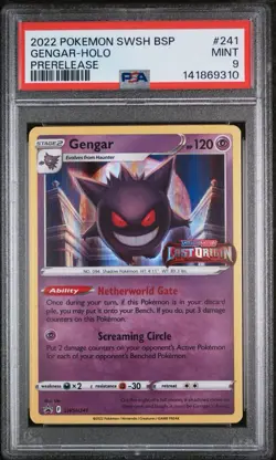 Pokemon 2022 Gengar SWSH241 Prerelease Holo Promo PSA 9 Sword & Shield - Image 1