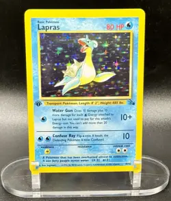 Lapras (1st Edition) 10/62 Holo Pokemon Fossil 1999 Wotc Vintage LP/NM - Image 2
