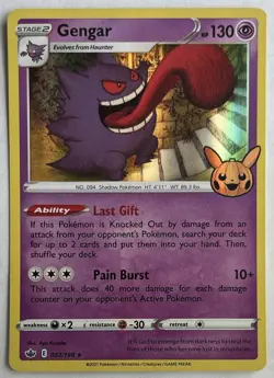 Gengar 057/198 Holo Promo Trick or Trade BOOster Pokemon Lightly Played - Image 1