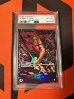 PSA 10 Zoro Flagship Japanese #015 One Piece Prize Card - Image 1