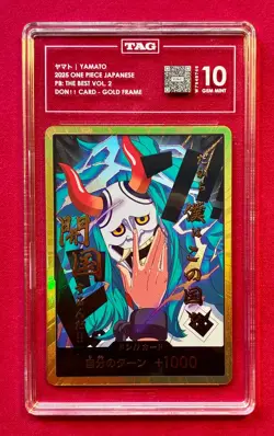 Yamato DON!! Gold Frame OP – 2025 One Piece JP PB Best Vol 2 – TAG 10 Gem Mint - Image 1