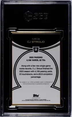 2023 TOPPS NOW (RC) CAMPAIGN CJ STROUD GOLD FRAMED AUTOGRAPHED BLUE 5/49 SGC 9 - Image 2