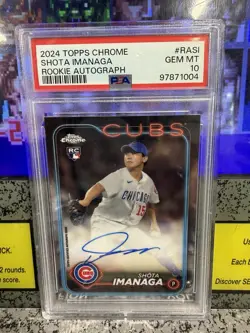 2024 Topps Chrome Shota Imanaga #RASI Rookie Autograph RC Auto PSA 10 GEM MT - Image 1