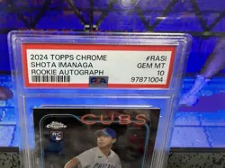 2024 Topps Chrome Shota Imanaga #RASI Rookie Autograph RC Auto PSA 10 GEM MT - Image 2