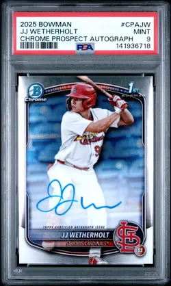 2025 Bowman JJ Wetherholt Chrome Auto 1st RC PSA 9 #CPA-JW - Image 1