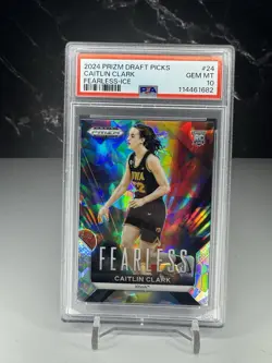 2024 Panini Prizm Draft Picks Fearless Caitlin Clark #24 Ice Prizm (RC) PSA 10 - Image 1