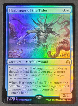 MTG - 1x Harbinger of the Tides - Magic Origins Pre Release Foil - LP/NM - Foil - Image 1