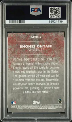 2018 Topps Legends In The Making #2 Shohei Ohtani Legends In The Making (PSA 9) - Image 2