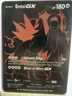Pokemon Entei GX Black DISPLAY Card MINT CONDITION . - Image 1