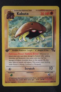 HP/DMG Kabuto 50/62 1st Edition Fossil Regular Lightly Played - Pokemon Card - Image 1