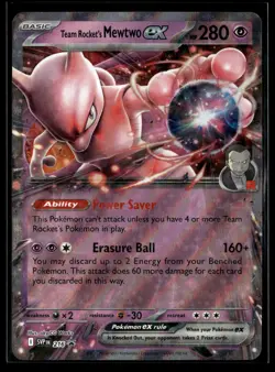 Team Rocket's Mewtwo ex 216 Holo SV: Scarlet & Violet Promo Cards NM - Image 1