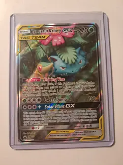 Pokemon Venusaur & Snivy GX Tag Team SM229 Promo Card Good Condition - Image 1
