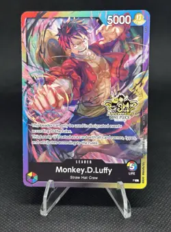 Monkey.D.Luffy 3rd anniversary One Piece Card Leader D534 5000 Power English - Image 1