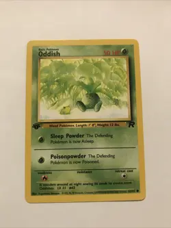 Pokemon TCG Oddish 63/82 Team Rocket Regular 1st Edition Card - Image 1