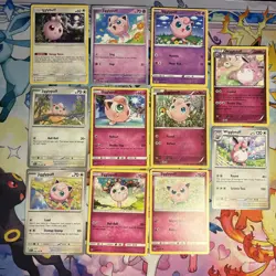 Pokemon Igglybuff, Jigglypuff, Wigglytuff 11 Card Lot - Non-holo - Image 1