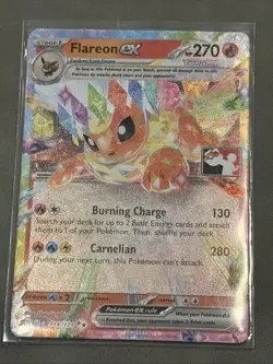 Flareon ex 14/131 Double Rare Prismatic Evolutions Pokemon Prize Pack Card NM - Image 1