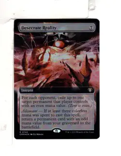 MTG SkeenAB Desecrate Reality BORDERLESS FOIL from CMM. NM. - Image 1