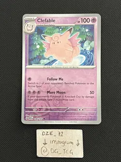 Pokemon ENGLISH - 151 - Clefable - 036/165 - Reverse Holo - M/NM - Image 1