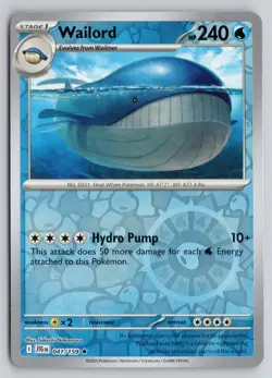 WAILORD 041/159 RARE JOURNEY TOGETHER POKEMON REVERSE HOLO NM - Image 1