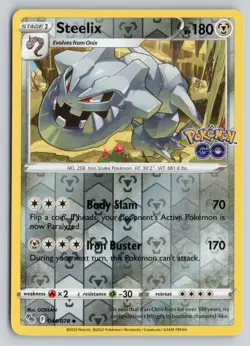 STEELIX 044/078 UNCOMMON POKEMON GO POKEMON REVERSE HOLO NM - Image 1
