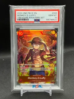 2024 ONE PIECE PROMOS TREASURE BOOSTERS SET #006 MONKEY D. LUFFY PSA 10 - Image 1