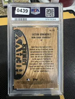 2024 Topps- Heavy Lumber -Jasson Dominguez- PSA 10 Gem Mint- SSP - Image 2