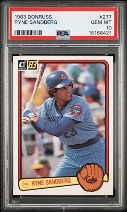 1983 Donruss #277 Ryne Sandberg Rookie RC Chicago Cubs PSA 10 Gem Mint - Image 1